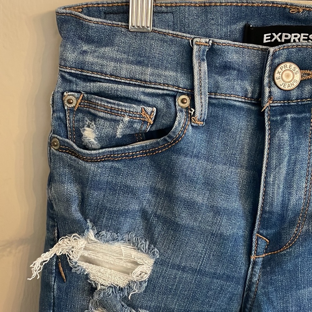 Express Diatressed Performance Stretch Ankle Legg… - image 4